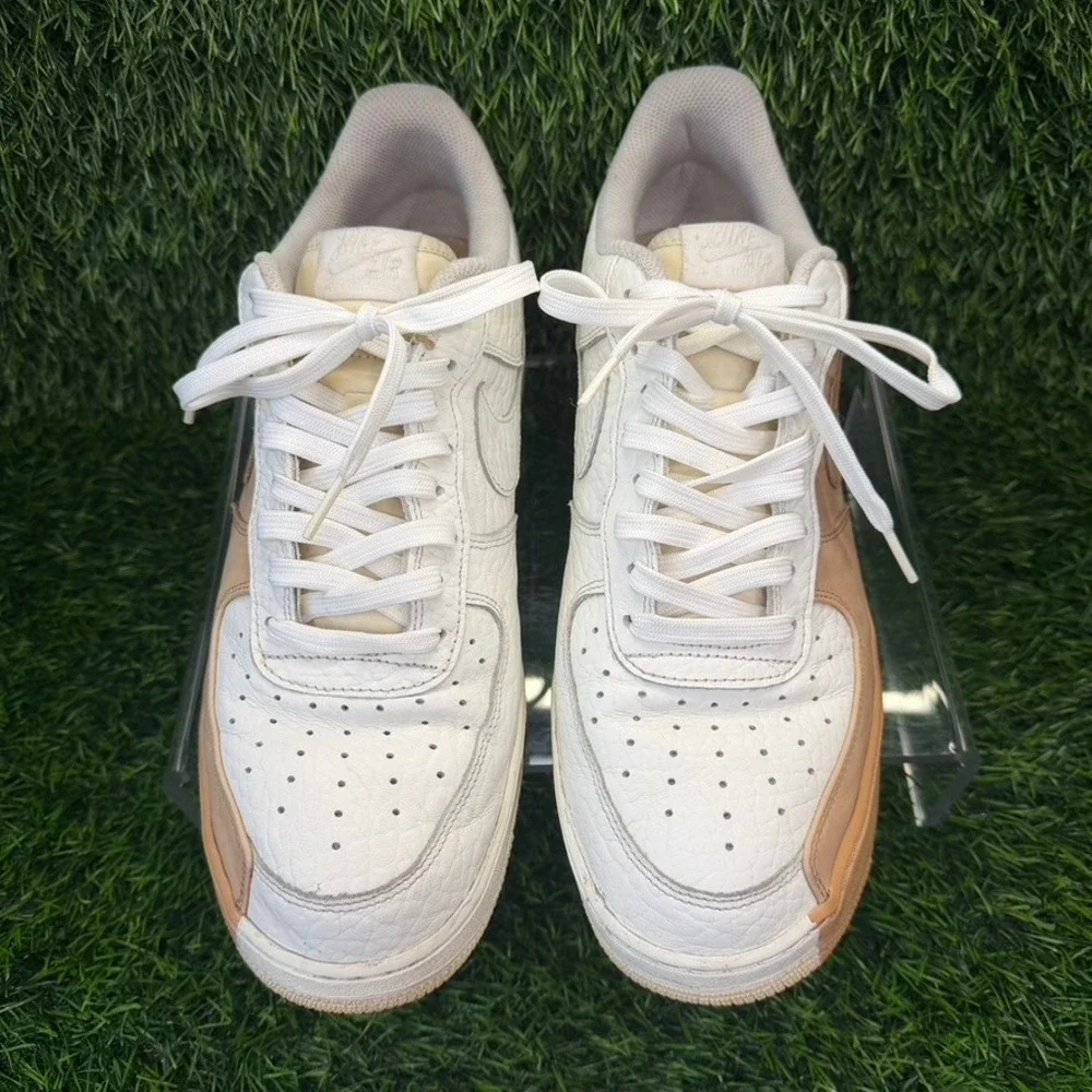 Nike Air Force 1 Mens 12 Premium Split White Tan Low Top 905345-105 2017